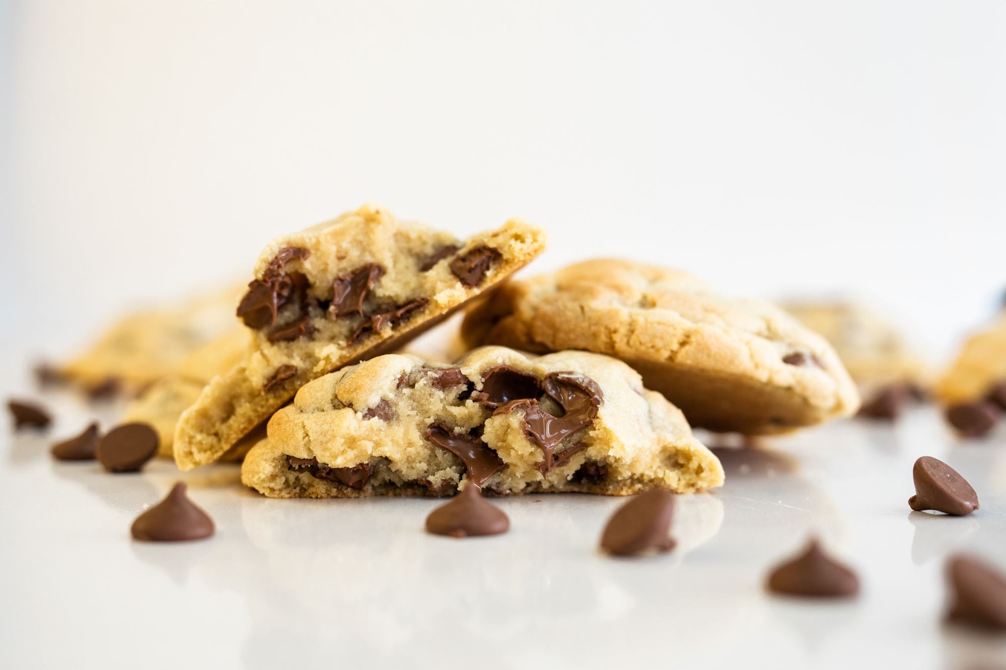 Crave's whole and broken chocolate-chip cookies with soft chocolate centers